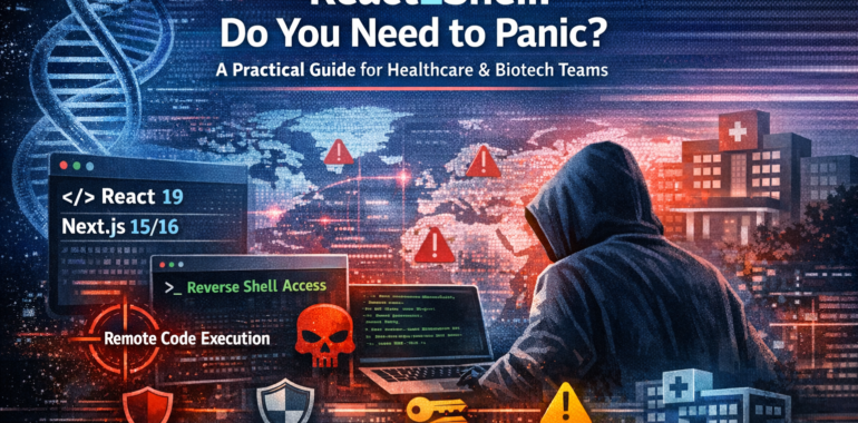 React2Shell: Do You Need to Panic? A Practical Guide for Healthcare & Biotech Teams